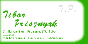 tibor prisznyak business card